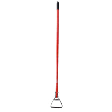 A red Bond wiggle weeder with a fiberglass handle and a steel head.