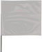 A 4 inch by 5 inch silver wire staff marking flag with an embossed suede/matte finish on a 21 inch wire staff.