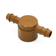  3/4 Tee Female Adapter With Barb x 17mm .600" ID Insert Connector, Brown
