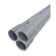 Two gray pipes on a white background