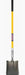 Shovel with a yellow handle on a white background