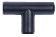 DIG 1/2" Tee, reducing .700" OD x .700" OD x .450" OD, Black/Red