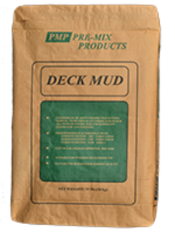 A bag of EZ Mix Deck Mud 2:1, with green label, on a plain background.