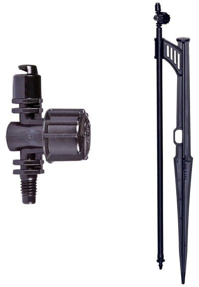 DOG 180 adjustable spray jet, threaded barb, Black