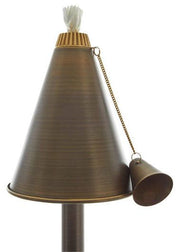 AMP- AAR-3518-B-BZ, PolynesianPro Torch Light (Lamp Ready) Brass With Bronze Finish, Hat W/ Wicks Only