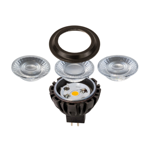 LED light bulb with glass covers on a white background