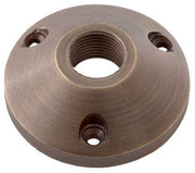 A solid brass surface mount light fixture component in bronze color with a textured surface and multiple mounting holes.