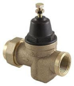 Brass valve with a white background