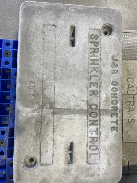 E5-2-LID-SC, Concrete Pull Box Lid 17.75" x 27.5" x 1.5" Custom Marking "Sprinkler Control" for E5-2