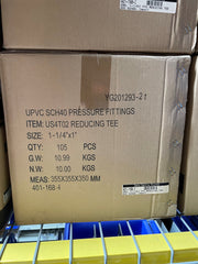 box of PVC REDUCING TEE SOC SCH40- Import