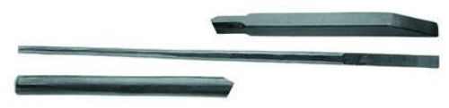 Two metal tools, likely chisels or punches, on a black background