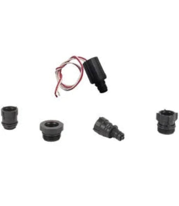 Set of mechanical components on a white background