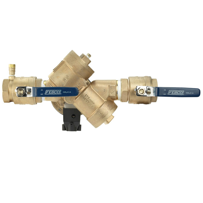 LF825Y-QT-RP-FS, 1-1/2" Lead Free Y Pattern Reduced Pressure Zone Assembly Backflow Preventers with Flood Sensor, FPT