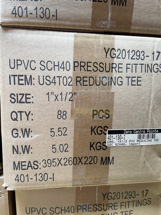 PVC REDUCING TEE SOC SCH40- Import