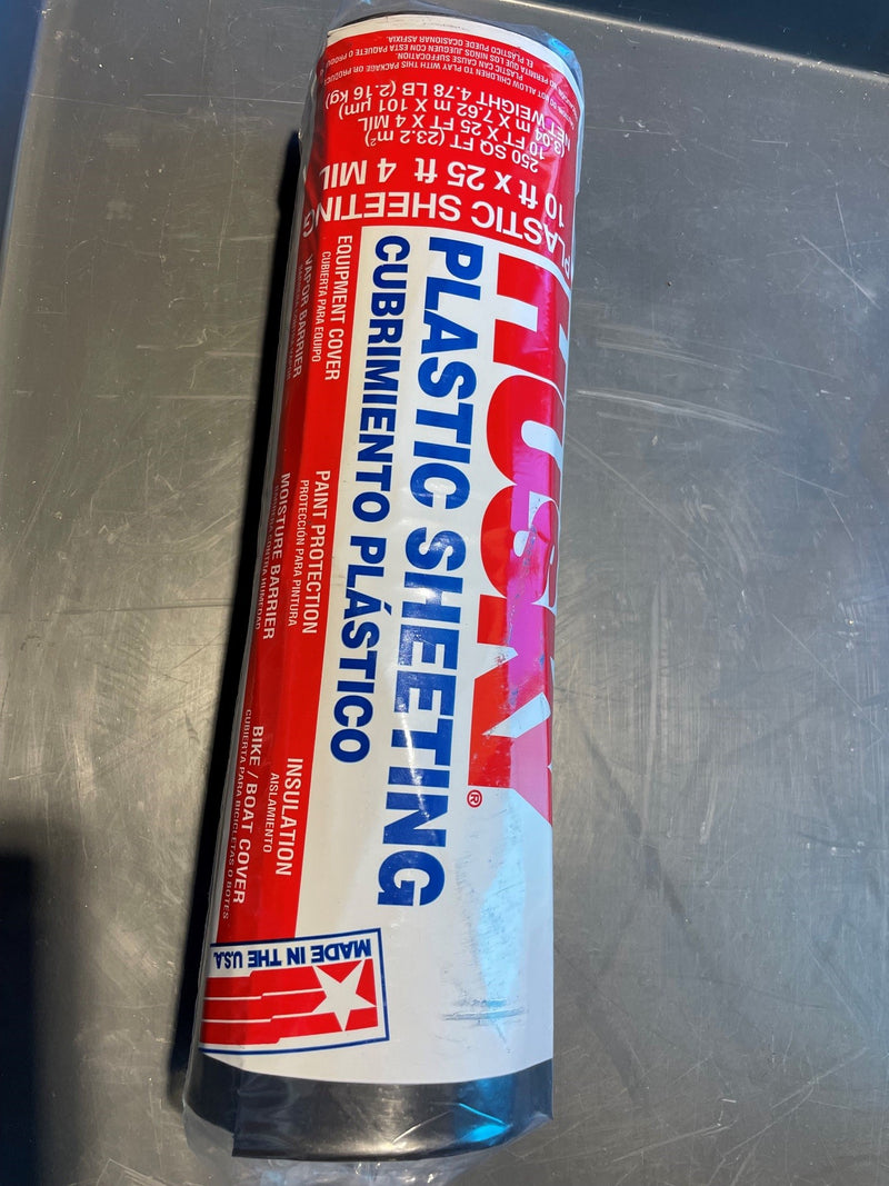 Husky, Poly America Plastic Sheeting Black, 4 Mil 10' x 25'