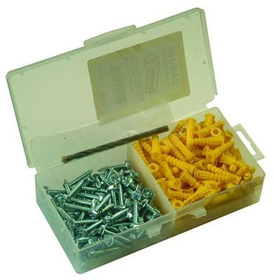 Christy-#10 3 Way Screw & Anchor Set - 100/Box