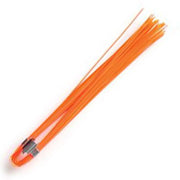 Orange fishing lure on a white background