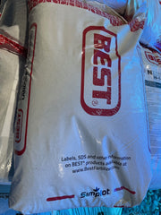 White bag with red 'BEST' logo and Simplot branding on a blue surface