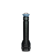 Black and blue sprinkler head on a white background