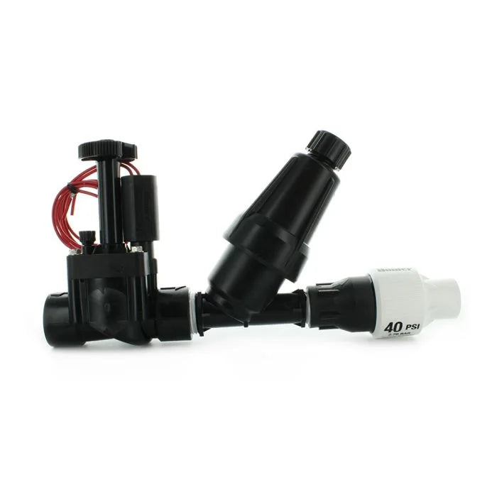 Black mechanical valve with white component on a white background