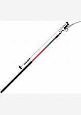 Fishing rod with a red accent on a white background