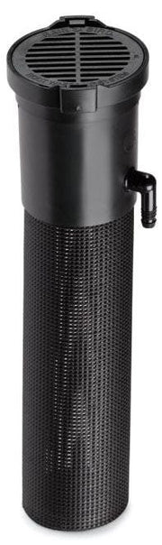 An image of an 18-inch root watering system with a 4-inch vandal-resistant locking grate and a semi-rigid mesh tube.