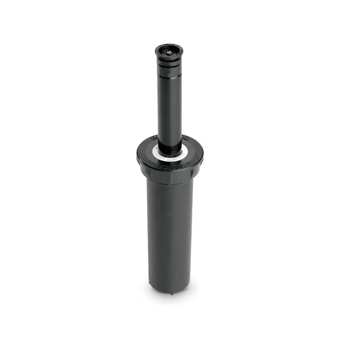 A black Rain Bird RD04 S P 45 F 4-inch pop-up sprinkler spray head with a female threaded inlet connection.