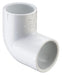 A white 3-inch PVC 90-degree elbow fitting with socket connection on both ends.