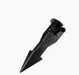 Black pointed object on a white background