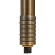Bronze-colored metal fitting on a white background