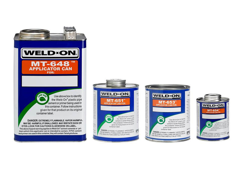 Collection of Weld-On automotive products on a white background
